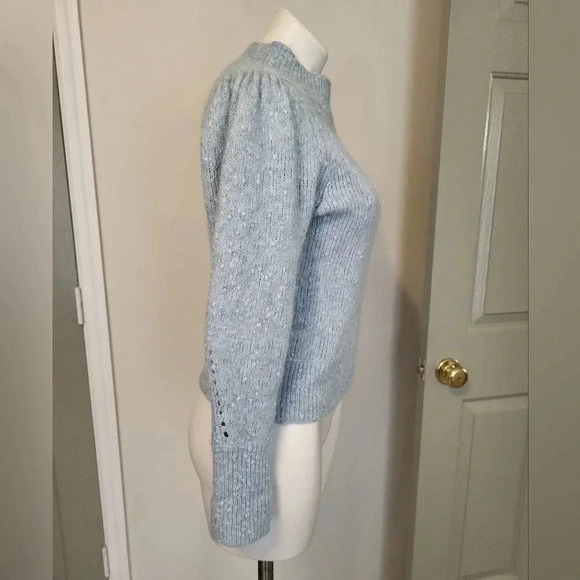 Rebecca Taylor Optic Tweed Texture Alpaca/Wool Blend Mock Neck Sweater(S) - Picture 5 of 10